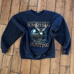 VTG Jerzees Nature Wildlife Deer Hunting Graphic Sweatshirt Men's XL 90's